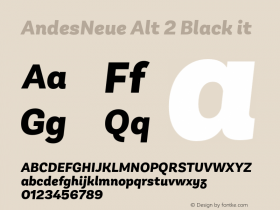 AndesNeue Alt 2 Black it Version 1.001;PS 001.001;hotconv 1.0.88;makeotf.lib2.5.64775图片样张