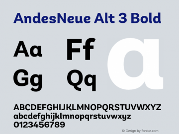 AndesNeue Alt 3 Bold Version 1.001;PS 001.001;hotconv 1.0.88;makeotf.lib2.5.64775图片样张