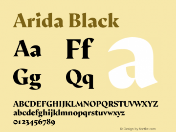 Arida Black Version 15.000;hotconv 1.0.109;makeotfexe 2.5.65596图片样张