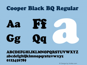 Cooper Black BQ Regular 001.000 Font Sample