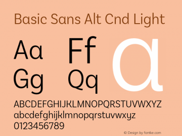 Basic Sans Alt Cnd Light Version 2.000;PS 002.000;hotconv 1.0.88;makeotf.lib2.5.64775图片样张