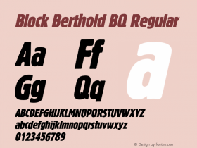 Block Berthold BQ Regular 001.000 Font Sample