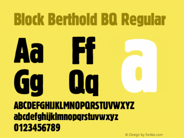 Block Berthold BQ Regular 001.000 Font Sample