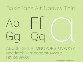 BasicSans Alt Narrow Thin Version 2.000;PS 002.000;hotconv 1.0.88;makeotf.lib2.5.64775图片样张