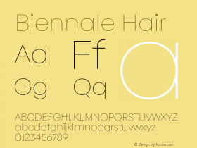 Biennale Hair Version 1.001;hotconv 1.0.109;makeotfexe 2.5.65596图片样张