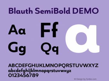 Blauth SemiBold DEMO Version 1.000;PS 001.000;hotconv 1.0.88;makeotf.lib2.5.64775图片样张