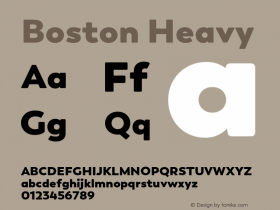 Boston Heavy Version 1.001;PS 001.001;hotconv 1.0.88;makeotf.lib2.5.64775图片样张