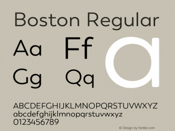 Boston Regular Version 1.001;PS 001.001;hotconv 1.0.88;makeotf.lib2.5.64775图片样张