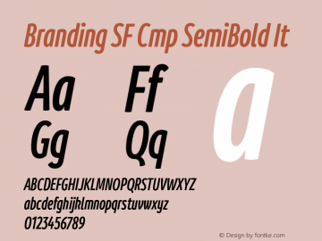 Branding SF Cmp SemiBold It Version 1.000;hotconv 1.0.109;makeotfexe 2.5.65596图片样张