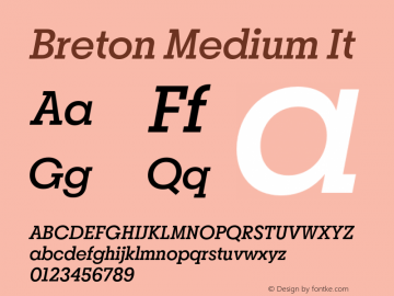 Breton Medium It Version 1.001;PS 001.001;hotconv 1.0.88;makeotf.lib2.5.64775图片样张
