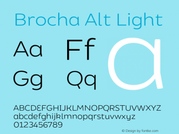 BrochaAlt-Light Version 1.000;PS 001.000;hotconv 1.0.88;makeotf.lib2.5.64775图片样张