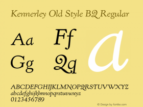 Kennerley Old Style BQ Regular 001.000 Font Sample