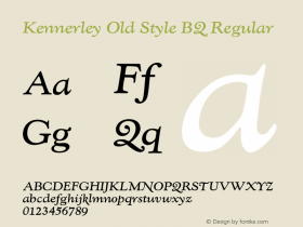 Kennerley Old Style BQ Regular 001.000 Font Sample