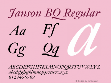 Janson BQ Regular 001.000 Font Sample