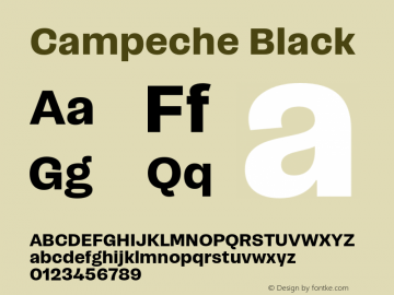 Campeche Black Version 1.000;Glyphs 3.1.2 (3151)图片样张