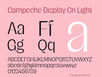 Campeche Display Cn Light Version 1.000;Glyphs 3.1.2 (3151)图片样张