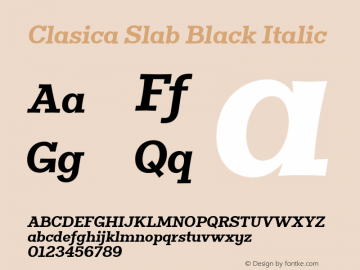ClasicaSlabBlack-Italic 1.000图片样张