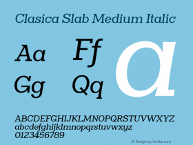 ClasicaSlabMedium-Italic 1.000图片样张