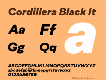 Cordillera Black It Version 1.000;Glyphs 3.1.2 (3151)图片样张