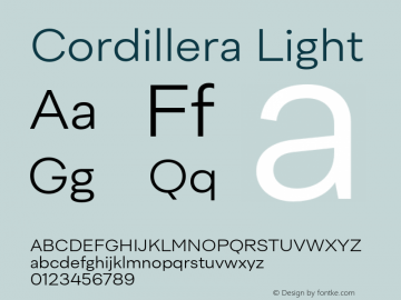 Cordillera Light Version 1.000;Glyphs 3.1.2 (3151)图片样张