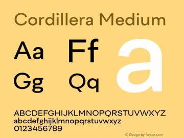 Cordillera Medium Version 1.000;Glyphs 3.1.2 (3151)图片样张