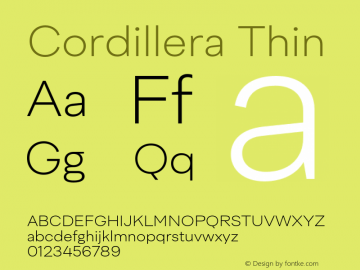 Cordillera Thin Version 1.000;Glyphs 3.1.2 (3151)图片样张