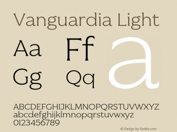 Vanguardia Light Version 1.000;Glyphs 3.2 (3213)图片样张