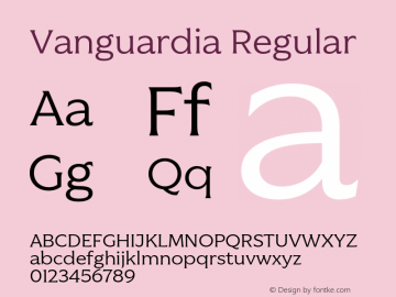 Vanguardia Regular Version 1.000;Glyphs 3.2 (3213)图片样张