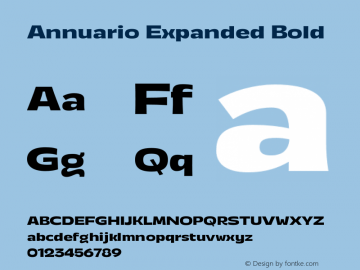 Annuario Expanded Bold Version 2.000;hotconv 1.0.109;makeotfexe 2.5.65596图片样张