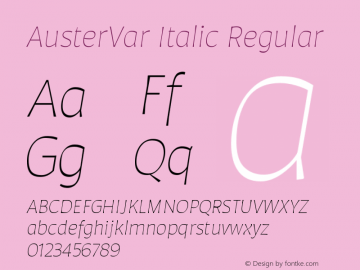 AusterVar Italic Version 2.005图片样张