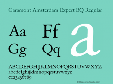 Garamont Amsterdam Expert BQ Regular 001.000 Font Sample