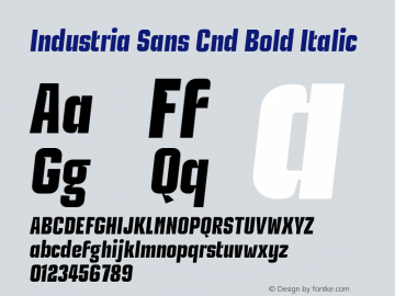 Industria Sans Cnd Bold Italic Version 1.000;FEAKit 1.0图片样张