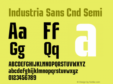 Industria Sans Cnd Semi Version 1.000;FEAKit 1.0图片样张