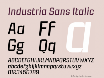 Industria Sans Italic Version 1.000;FEAKit 1.0图片样张