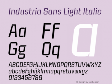 Industria Sans Light Italic Version 1.000;FEAKit 1.0图片样张