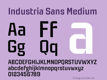 Industria Sans Medium Version 1.000;FEAKit 1.0图片样张