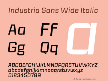 Industria Sans Wide Italic Version 1.000;FEAKit 1.0图片样张