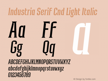 Industria Serif Cnd Light Italic Version 1.000;FEAKit 1.0图片样张