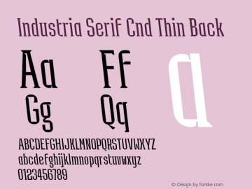 Industria Serif Cnd Thin Back Version 1.000;FEAKit 1.0图片样张