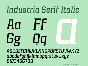 Industria Serif Italic Version 1.000;FEAKit 1.0图片样张