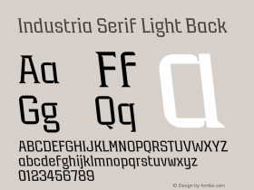 Industria Serif Light Back Version 1.000;FEAKit 1.0图片样张