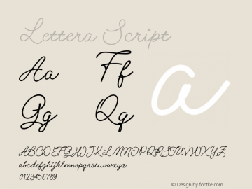 Lettera Script Version 1.000;Glyphs 3.2 (3199)图片样张