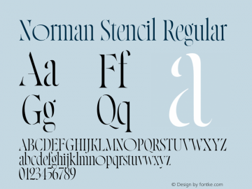 Norman Stencil Version 1.000;hotconv 1.0.109;makeotfexe 2.5.65596图片样张