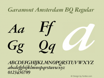 Garamont Amsterdam BQ Regular 001.000 Font Sample