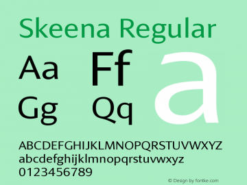 Skeena Regular Version 1.04;O365图片样张