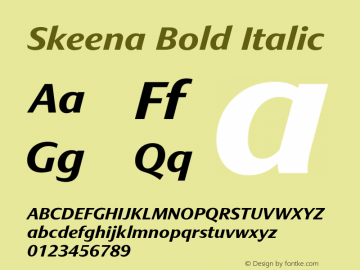 Skeena Bold Italic Version 1.04;O365图片样张