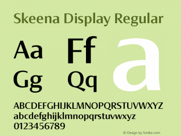 Skeena Display Regular Version 1.04;O365图片样张
