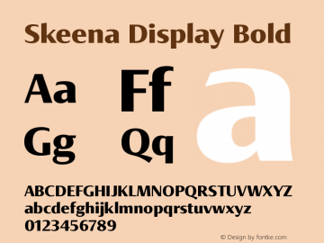 Skeena Display Bold Version 1.04;O365图片样张