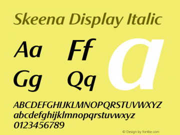 Skeena Display Italic Version 1.04;O365图片样张