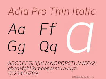 Adia Pro Thin Italic Version 1.000图片样张